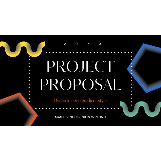 Dynamic Neon Gradient‑Style Creative Project Proposal PPT Template